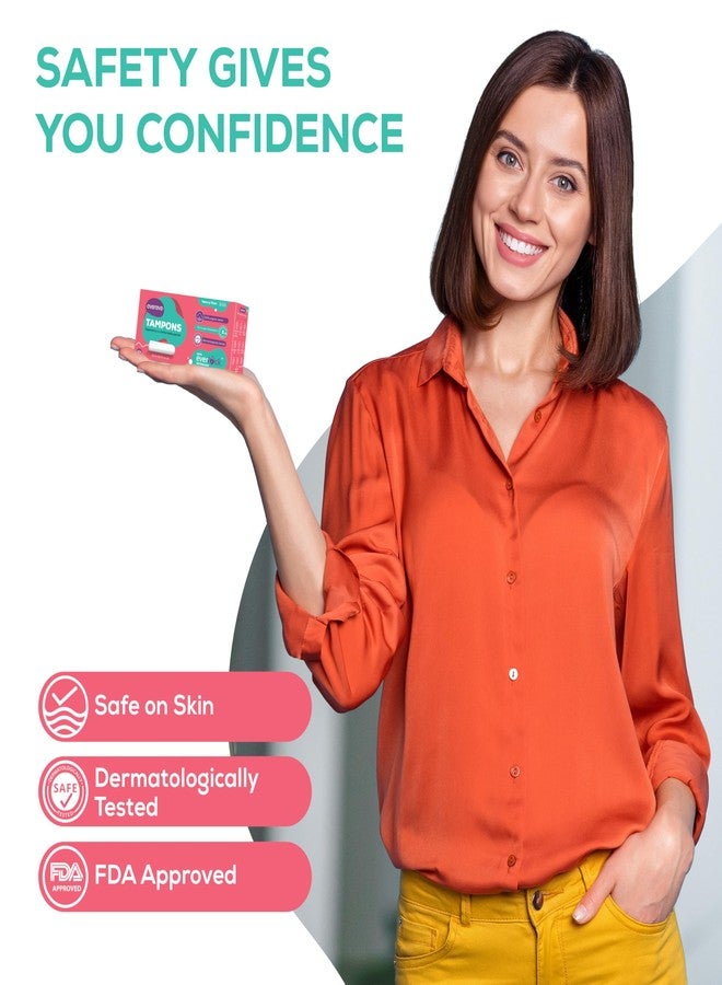 Evereve Tampons, 100% Organic Cotton, For Heavy Menstrual flow, 16 pcs, Super absorption, Safe, Soft & Comfortable, Stain-free periods, Rash-free, Prevents odour, FDA approved, Biodegradable - Image 4